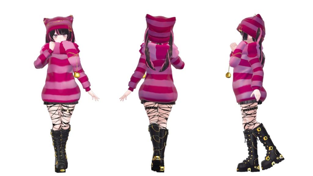 【MA設定済】複数アバター向け衣装「チェシャ猫パンク」