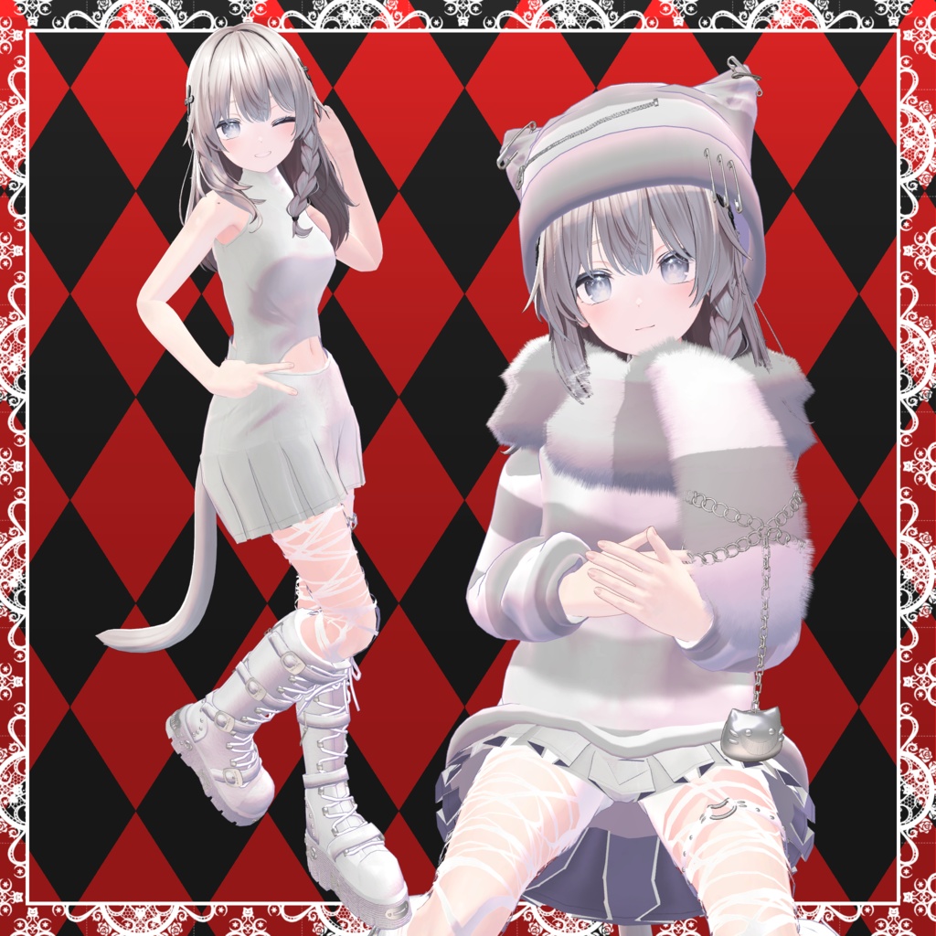 【MA設定済】複数アバター向け衣装「チェシャ猫パンク」