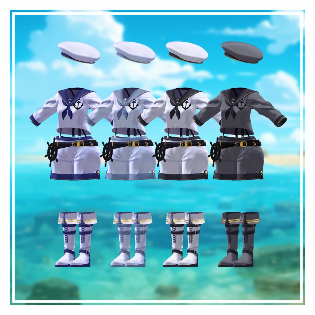 【MA設定済】複数アバター向け衣装「セーラーマリン」