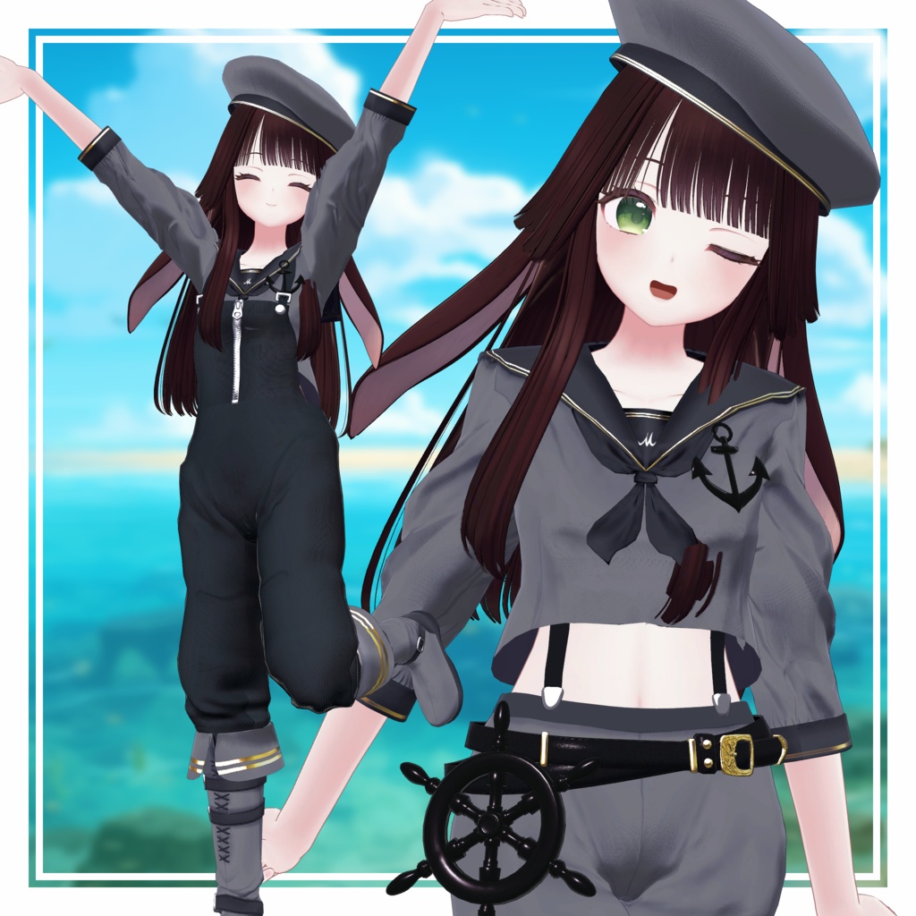 【MA設定済】複数アバター向け衣装「セーラーマリン」