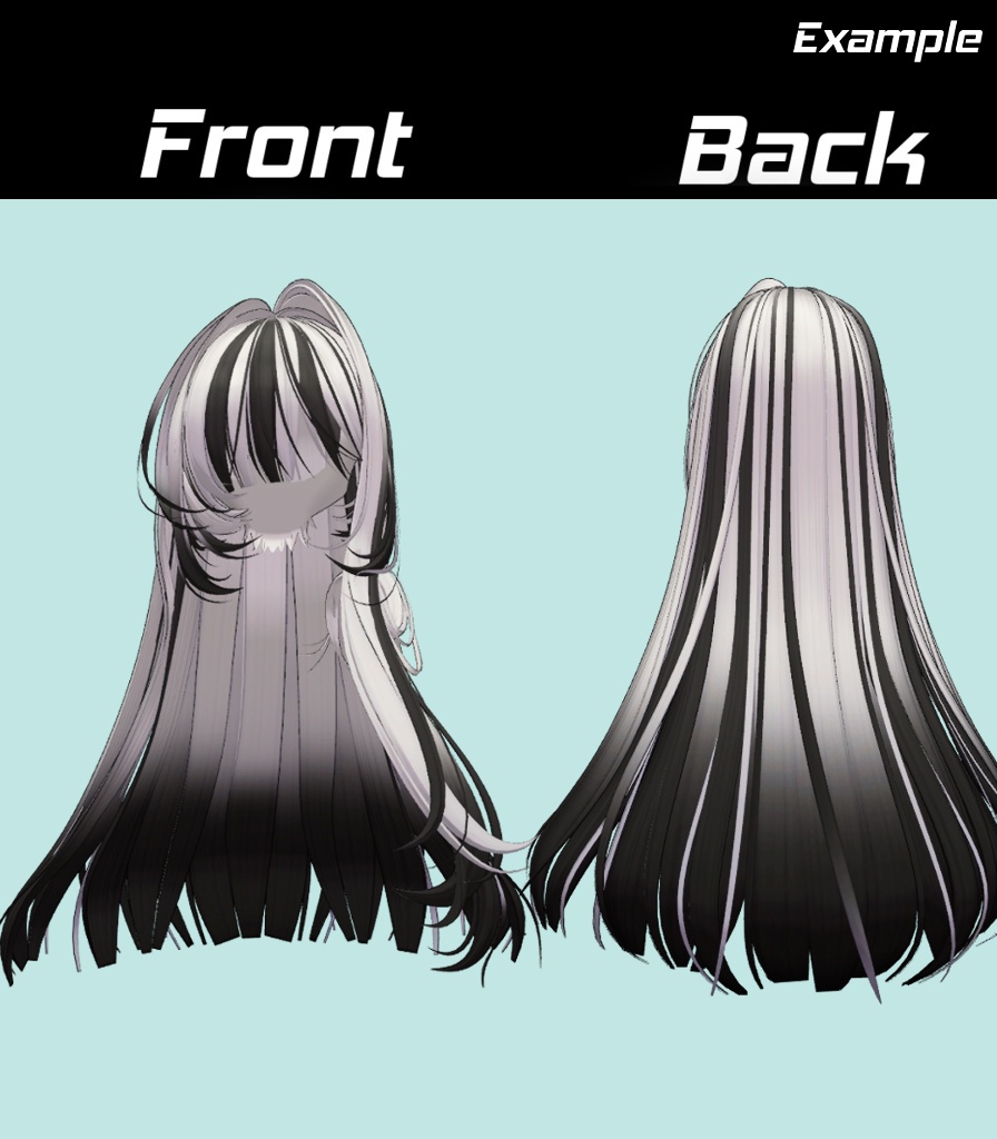 【くろねこロングヘア】Mask、Main color2Texture