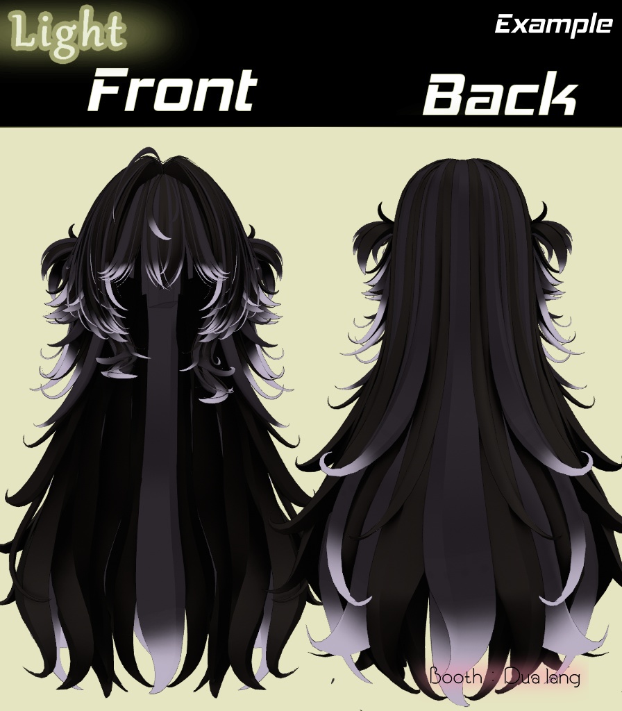 【Lynn Hair <38アバター対応>】Mask、Main color2Texture