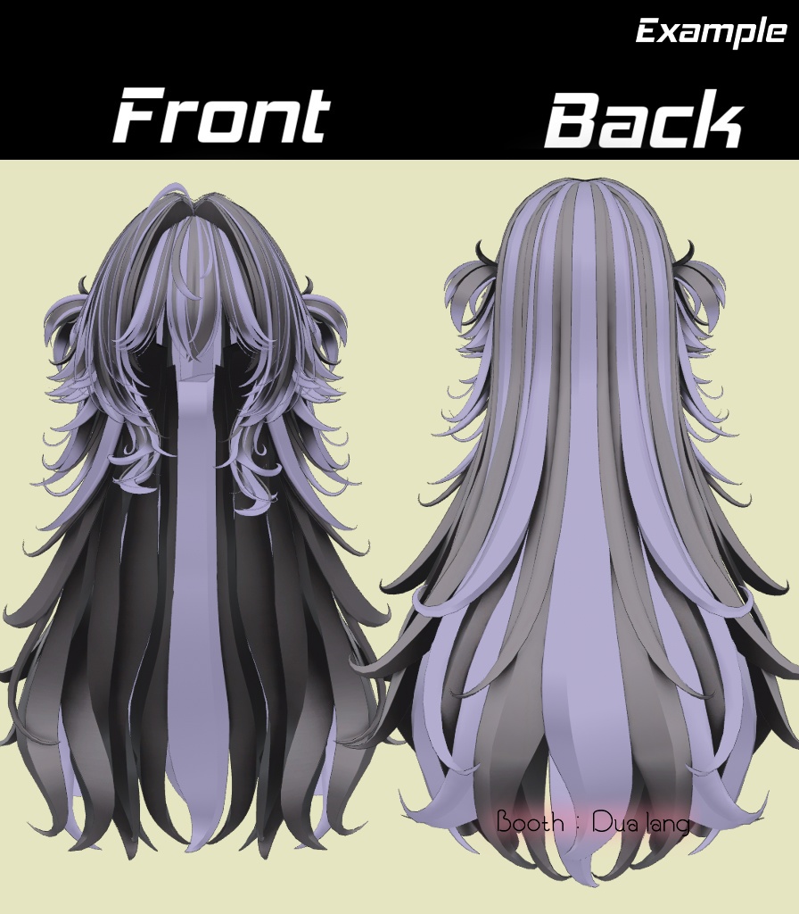 【Lynn Hair <38アバター対応>】Mask、Main color2Texture
