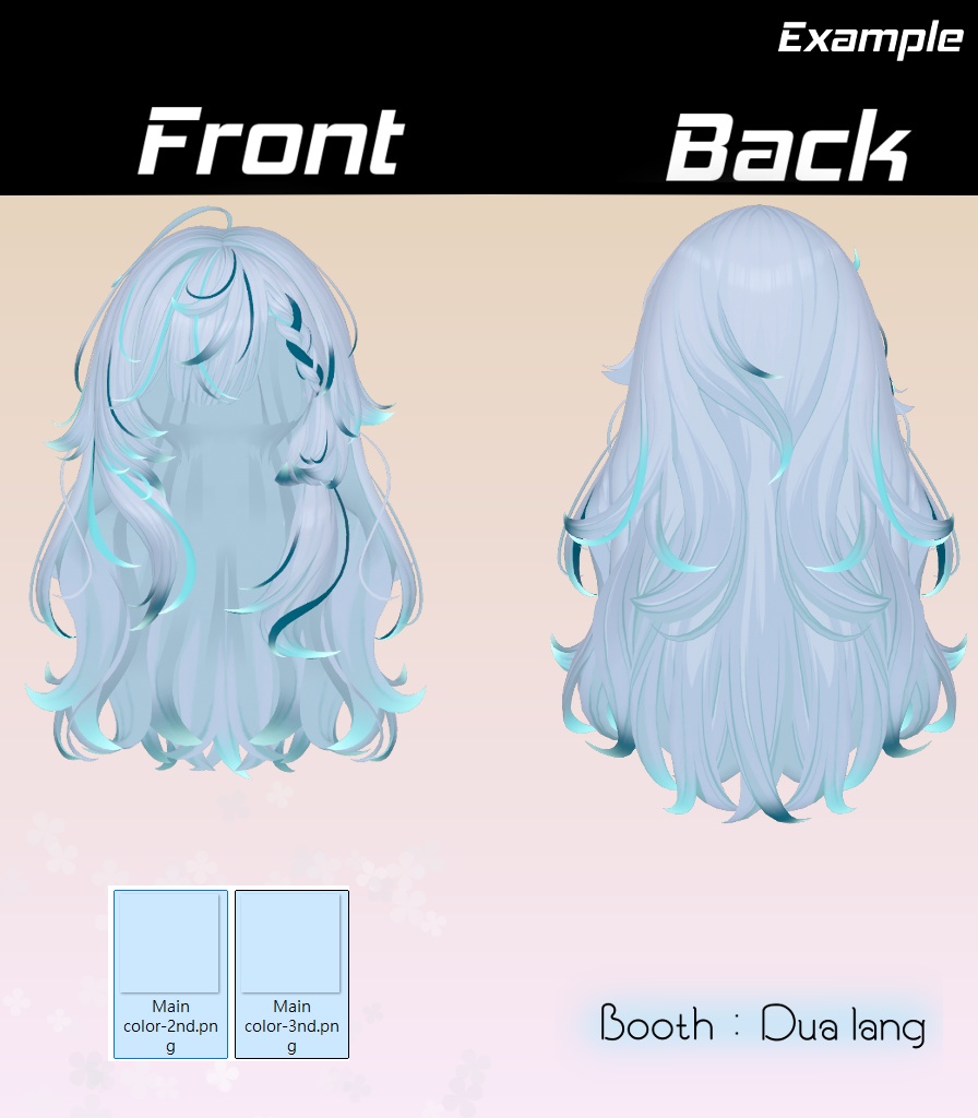 【Ruby_Hair】Mask、Main color2Texture