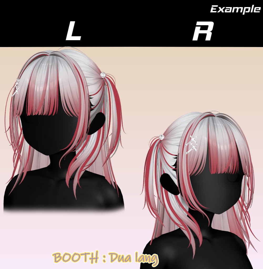 【Half-up Goth Twin】Mask、Main color2Texture