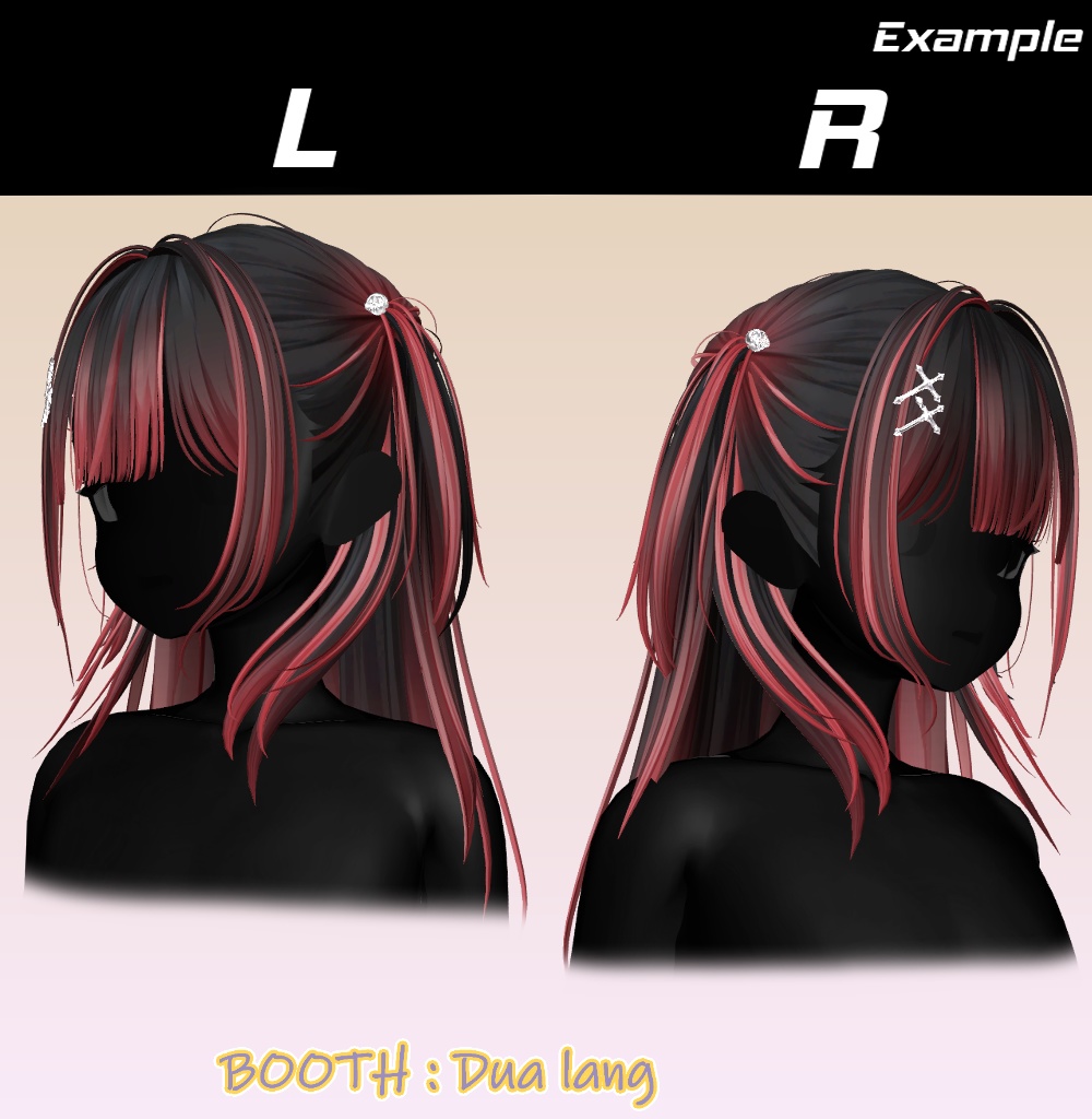 【Half-up Goth Twin】Mask、Main color2Texture