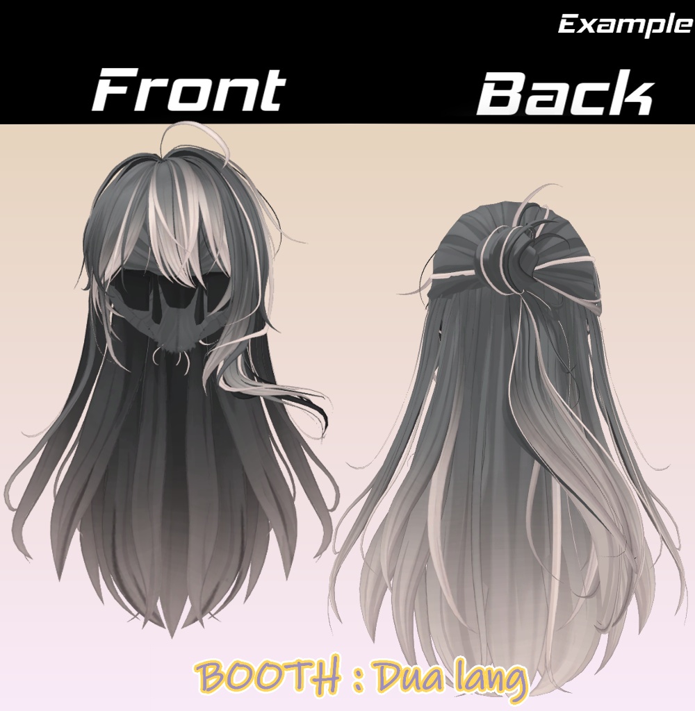【お団子ポニーテール】Mask、Main color2Texture