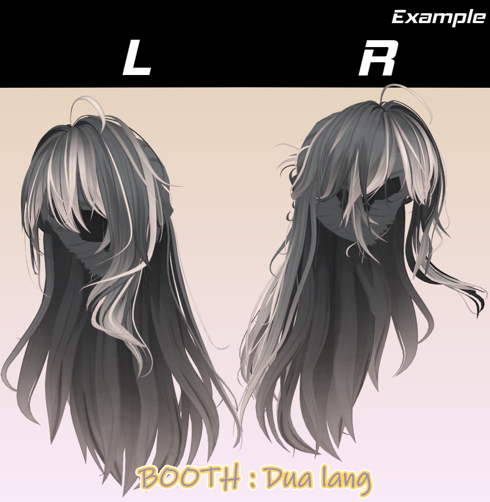 【お団子ポニーテール】Mask、Main color2Texture