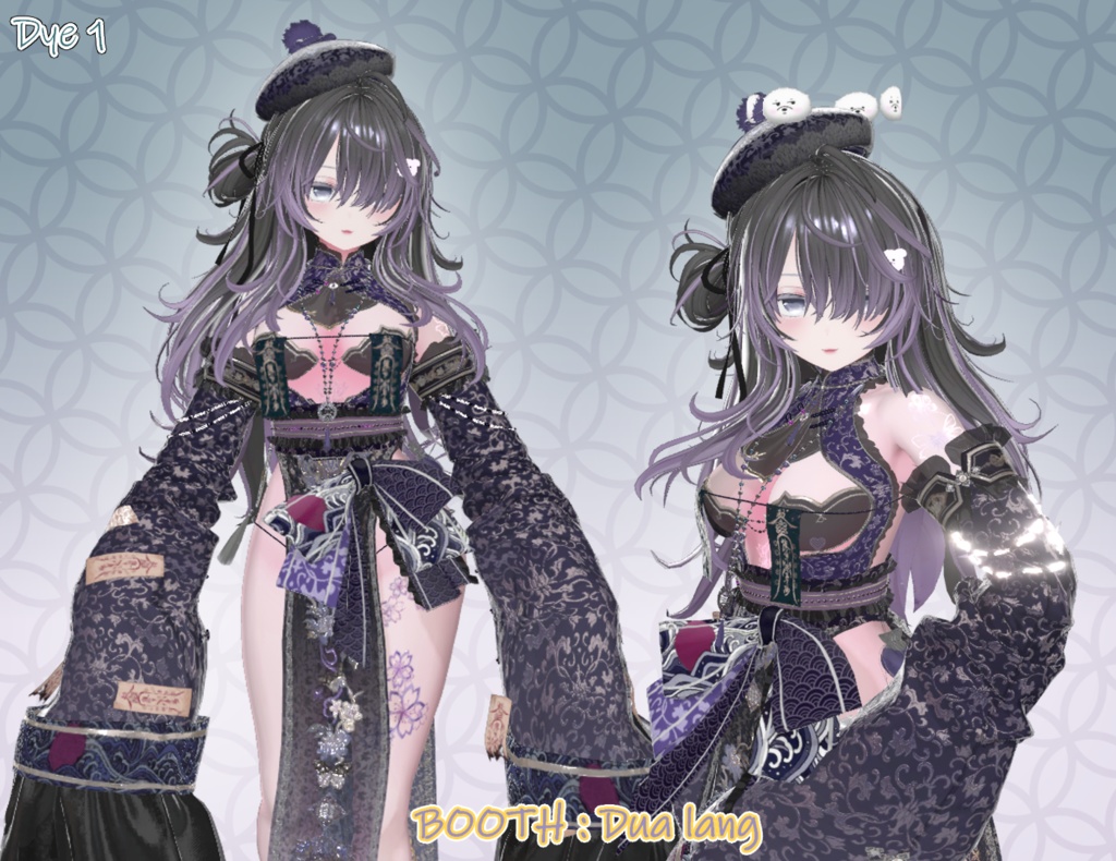 【メカクレおおかみヘア】Mask、Main color2Texture