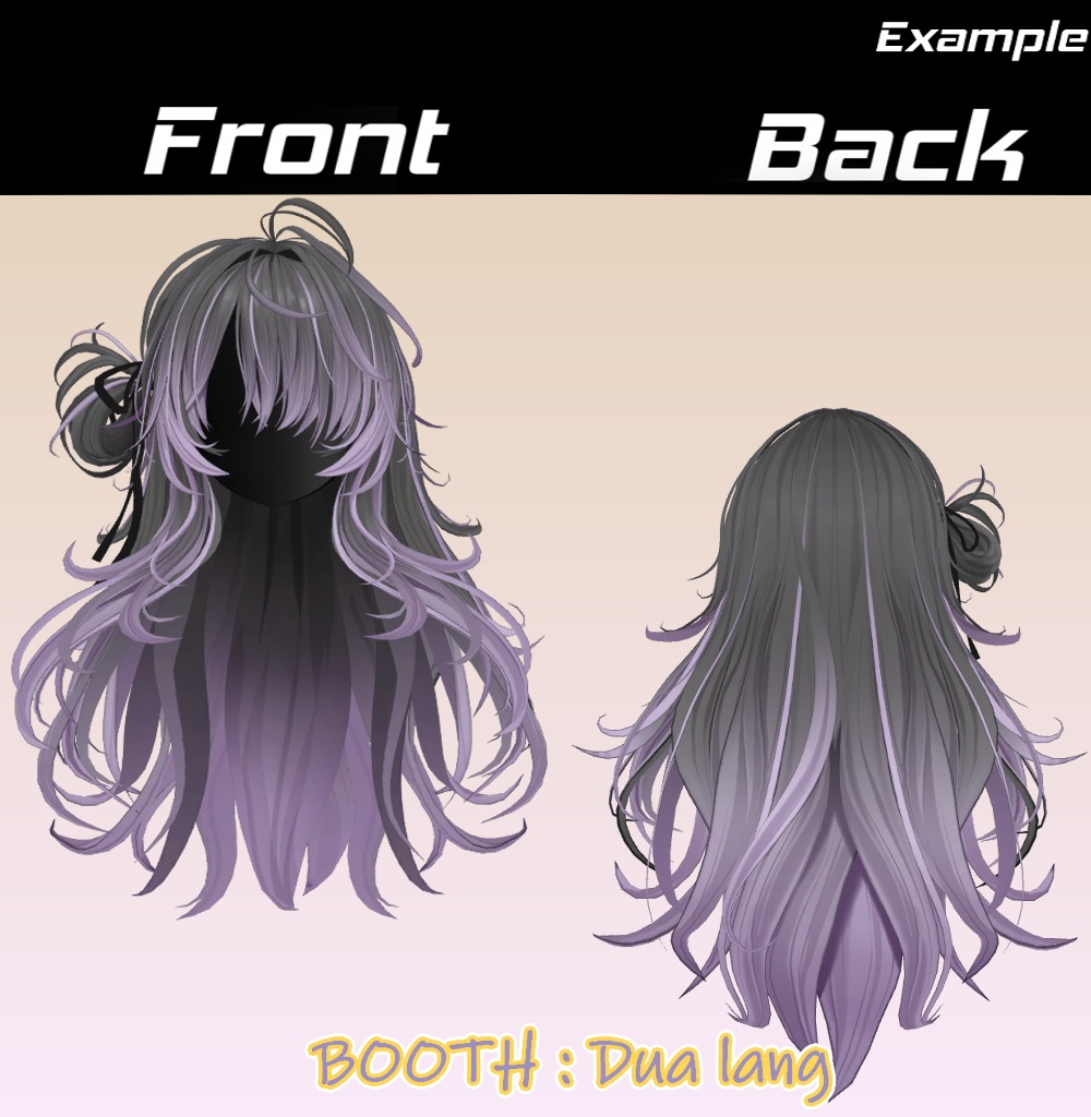【メカクレおおかみヘア】Mask、Main color2Texture