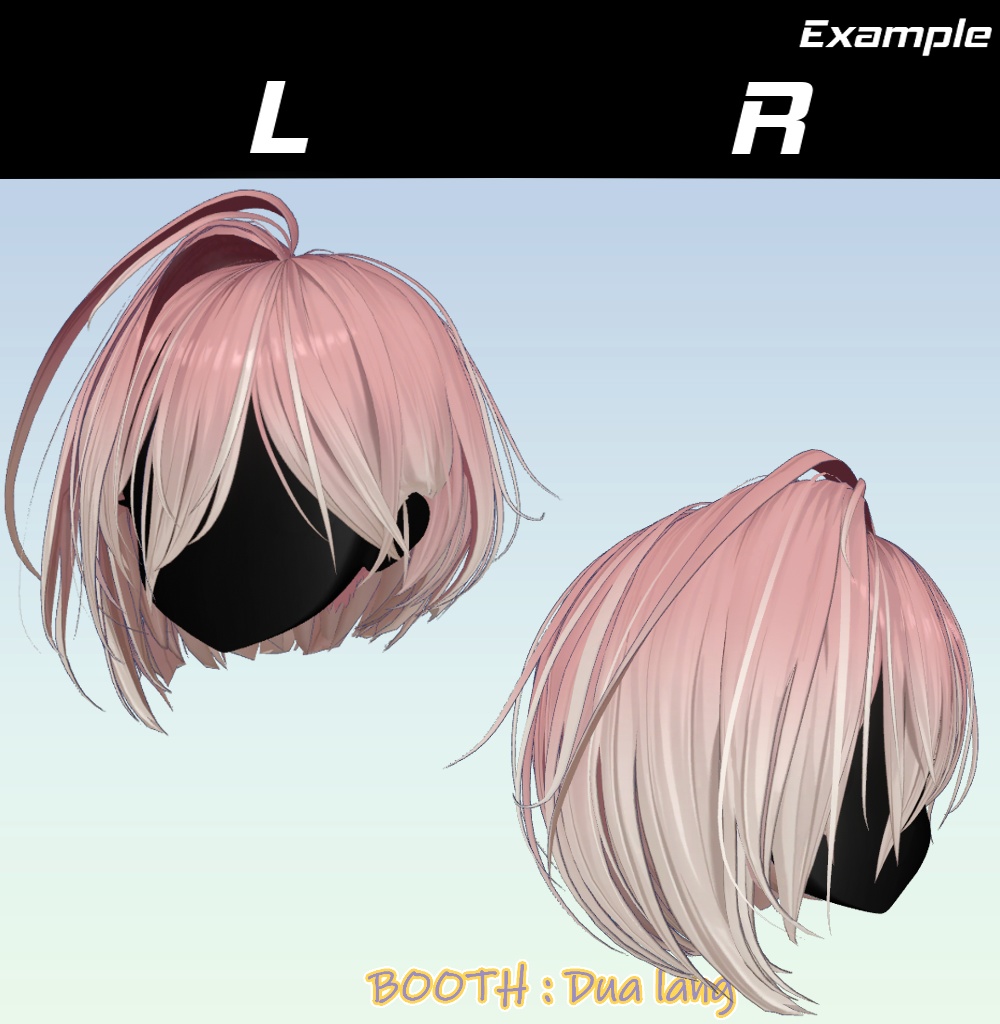 【前下がりアシメボブ】Mask、Main color2Texture