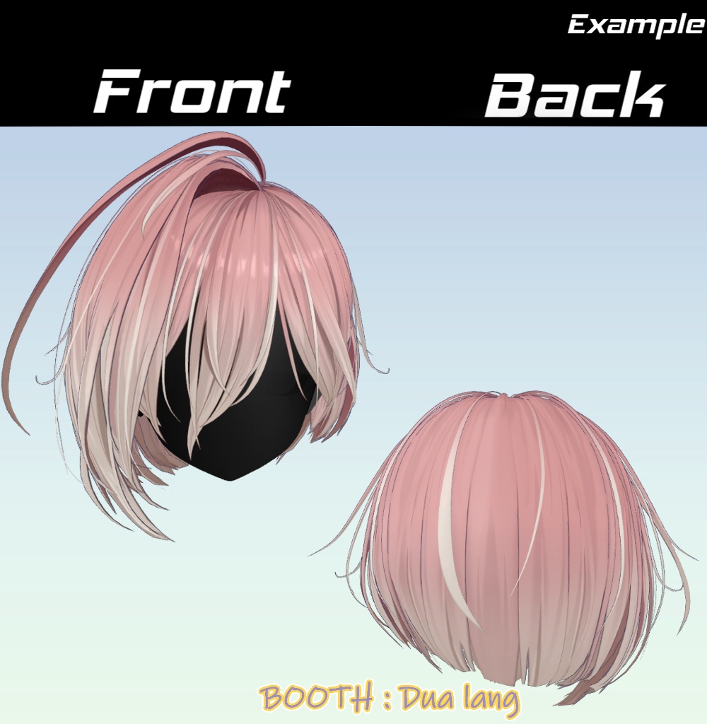 【前下がりアシメボブ】Mask、Main color2Texture