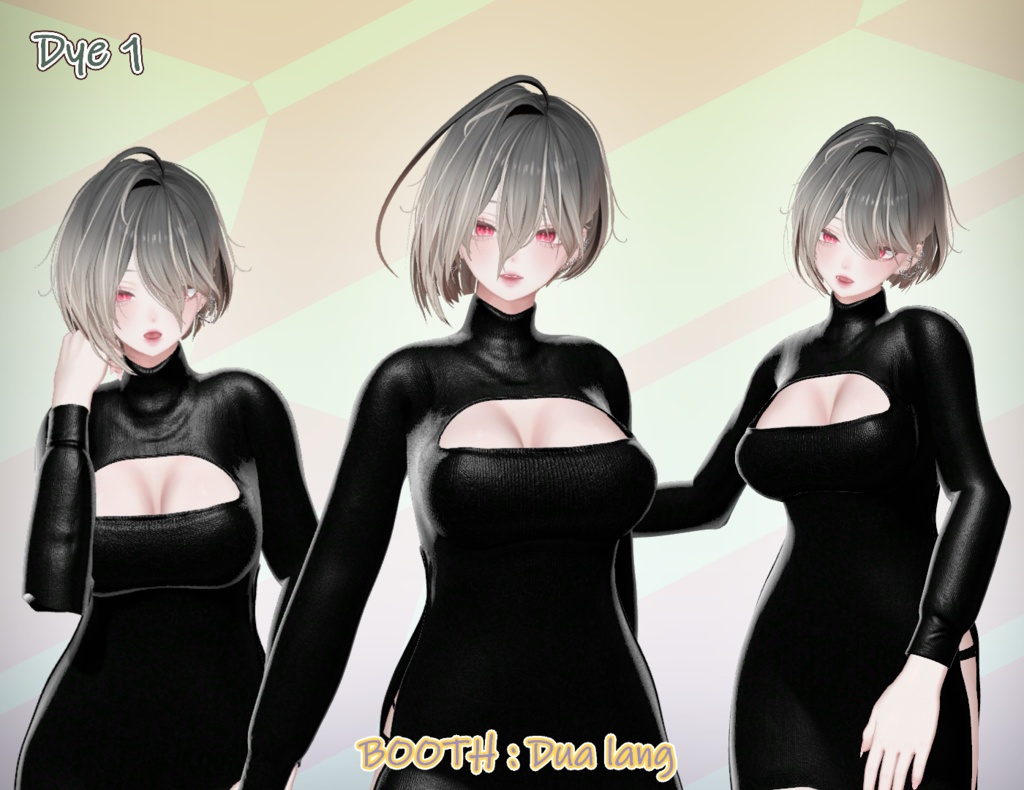 【前下がりアシメボブ】Mask、Main color2Texture