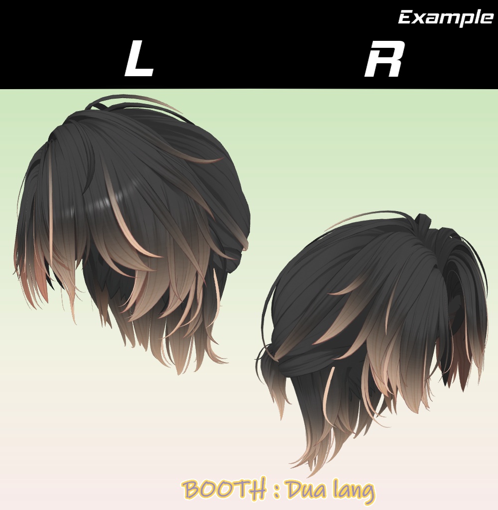【Rauven_Hair】Mask、Main color2Texture