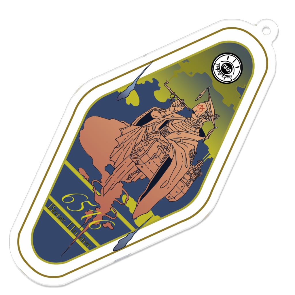 モーテルキー風アクリルキーホルダー(向目)