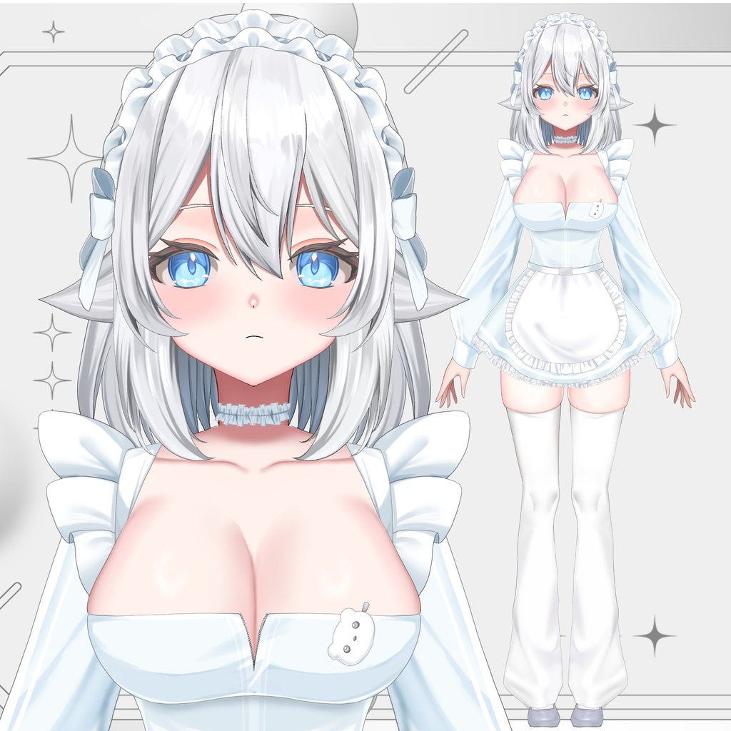 [汎用モデル]たくさん動く！白モチーフの女の子♥ / [Live2D Model]