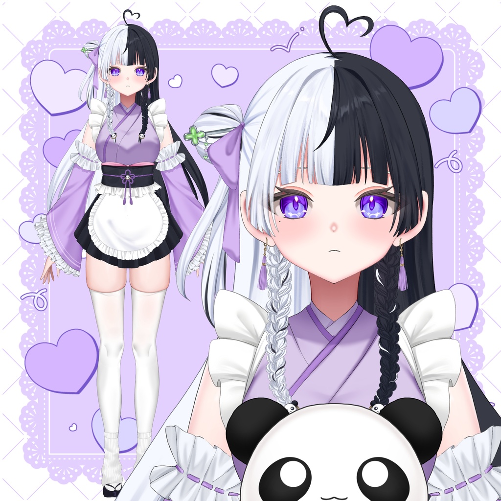 [汎用モデル] パンダが好きな和メイド女の子🐼[Live2D Model]