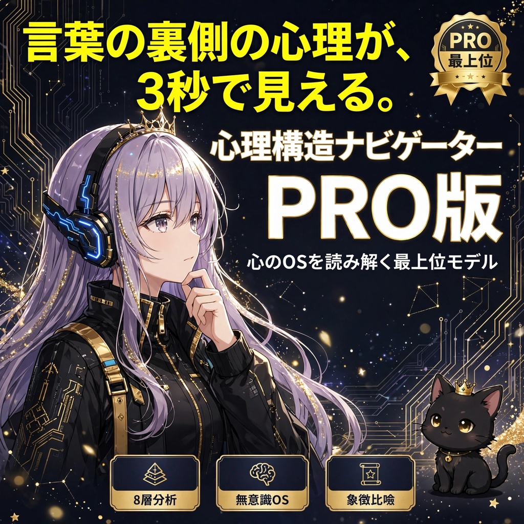 【AIプロンプト】心理構造ナビゲーター PRO版 - 心のOSを読み解く創作・対人分析ツール / ChatGPT Claude Gemini対応