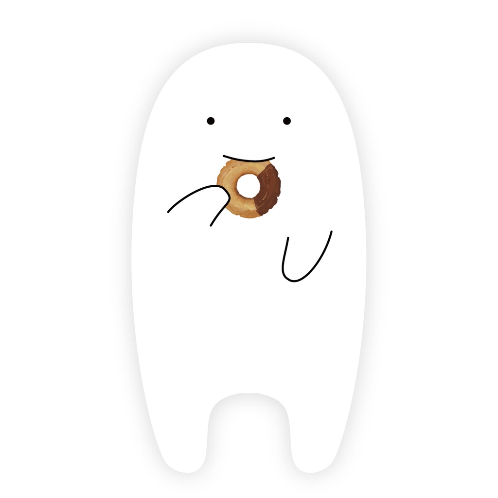 【白アクリル】ドーナッツおばけマグネット
