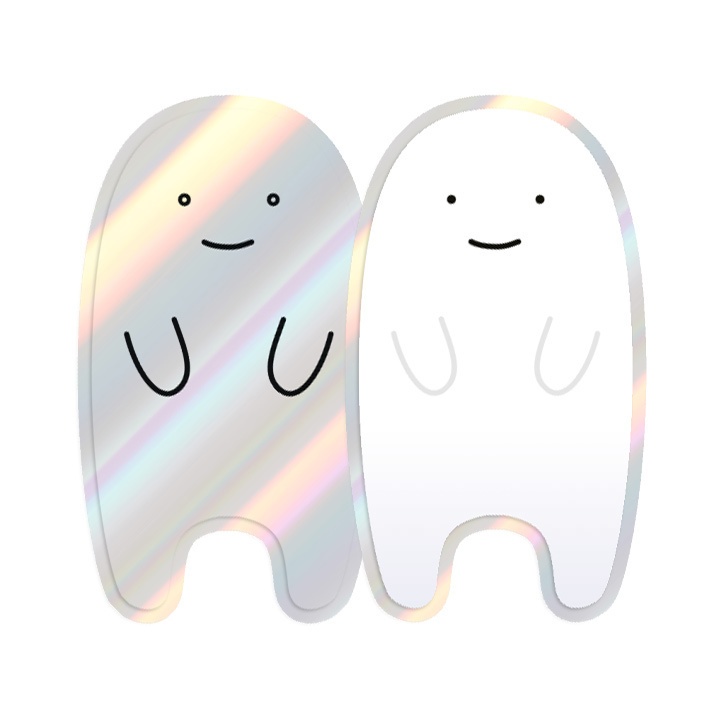 【ステッカー】きらきらおばけシール2枚セット（ホログラム）