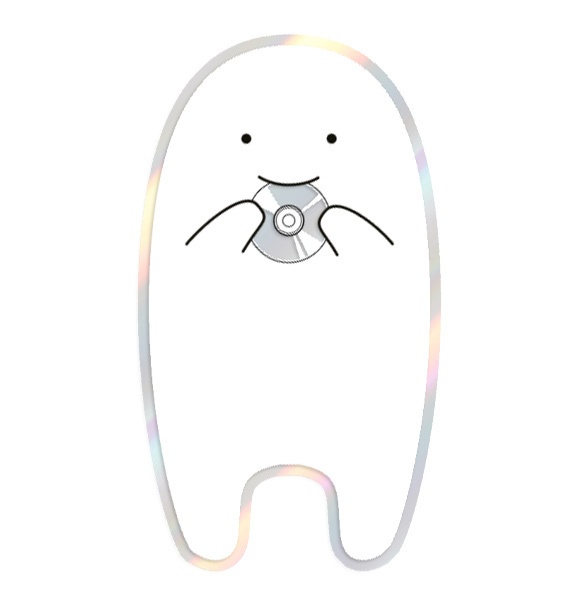 【ステッカー】CD大好きおばけシール（ホログラム）