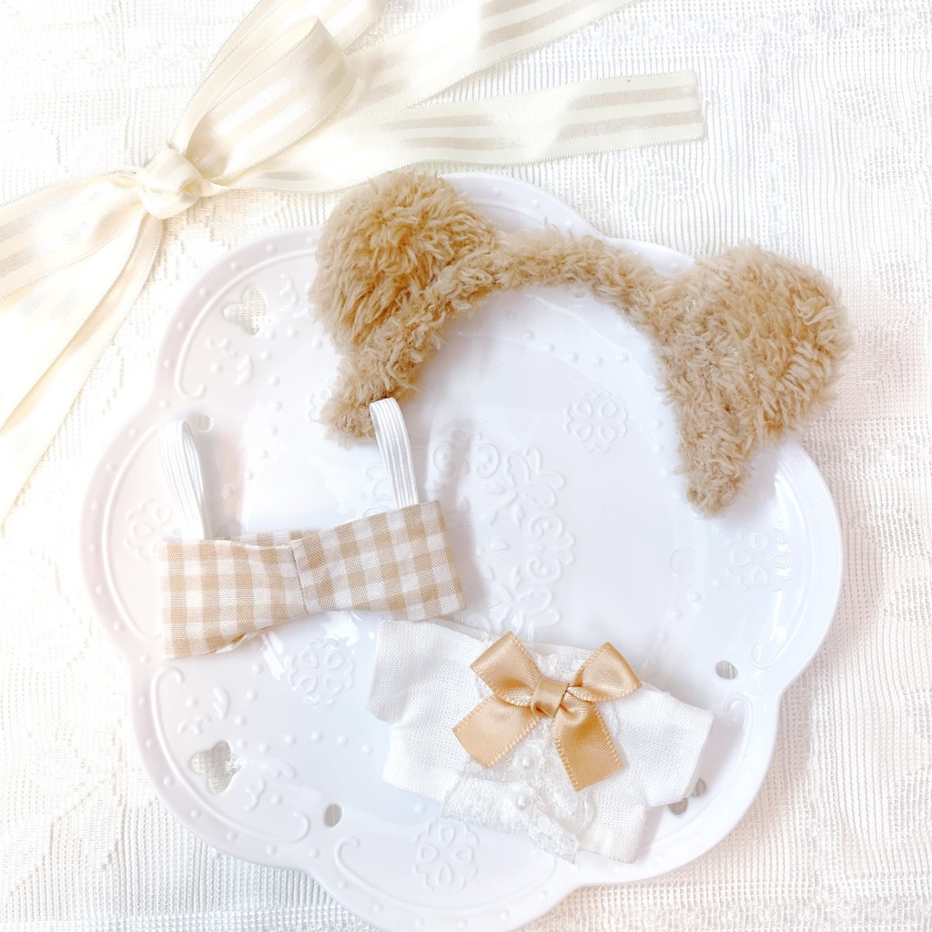 クマちゃんカチューシャセット(ちびぐるみ・展ぬい)