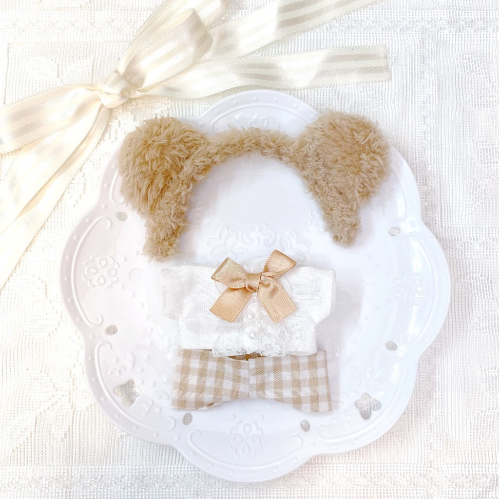 クマちゃんカチューシャセット（ちびぐるみ・展ぬい）