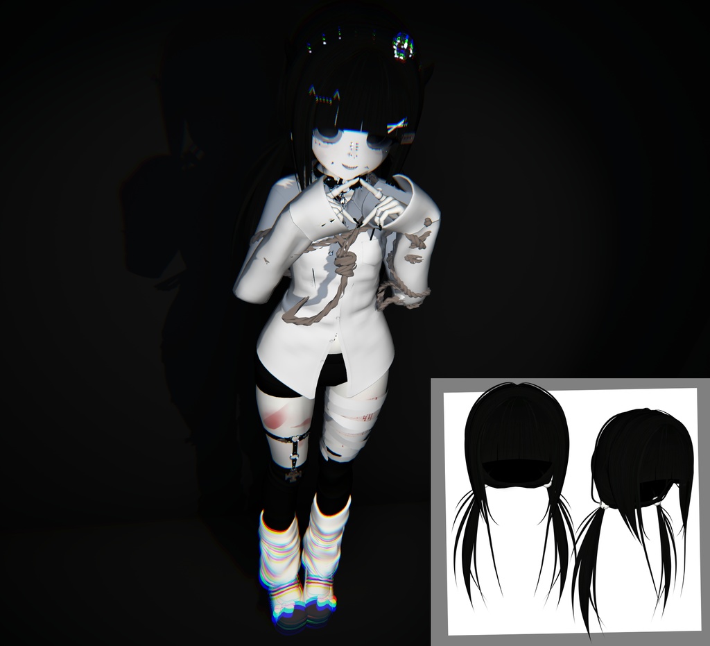 × "Spiky Twin" hair for manuka ×