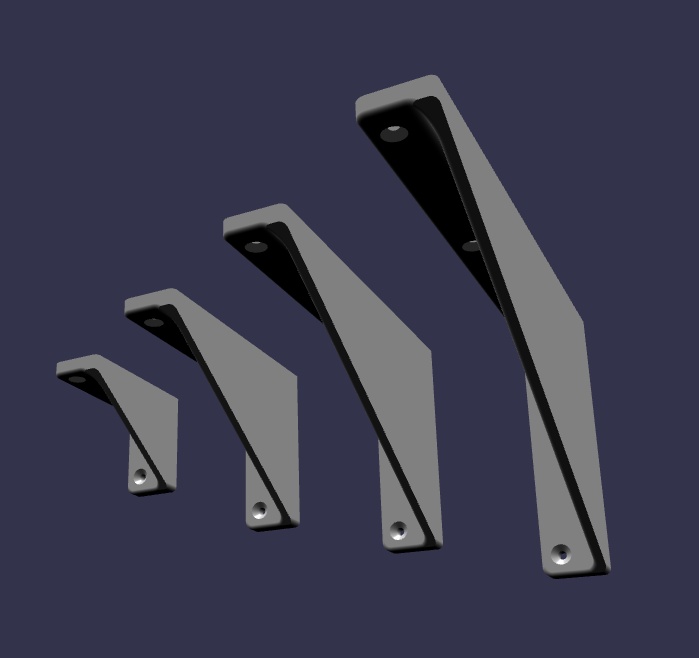 木材用ウォールブラケットセット(1x4 / 1x6 / 1x8 / 1x10)STLデータ