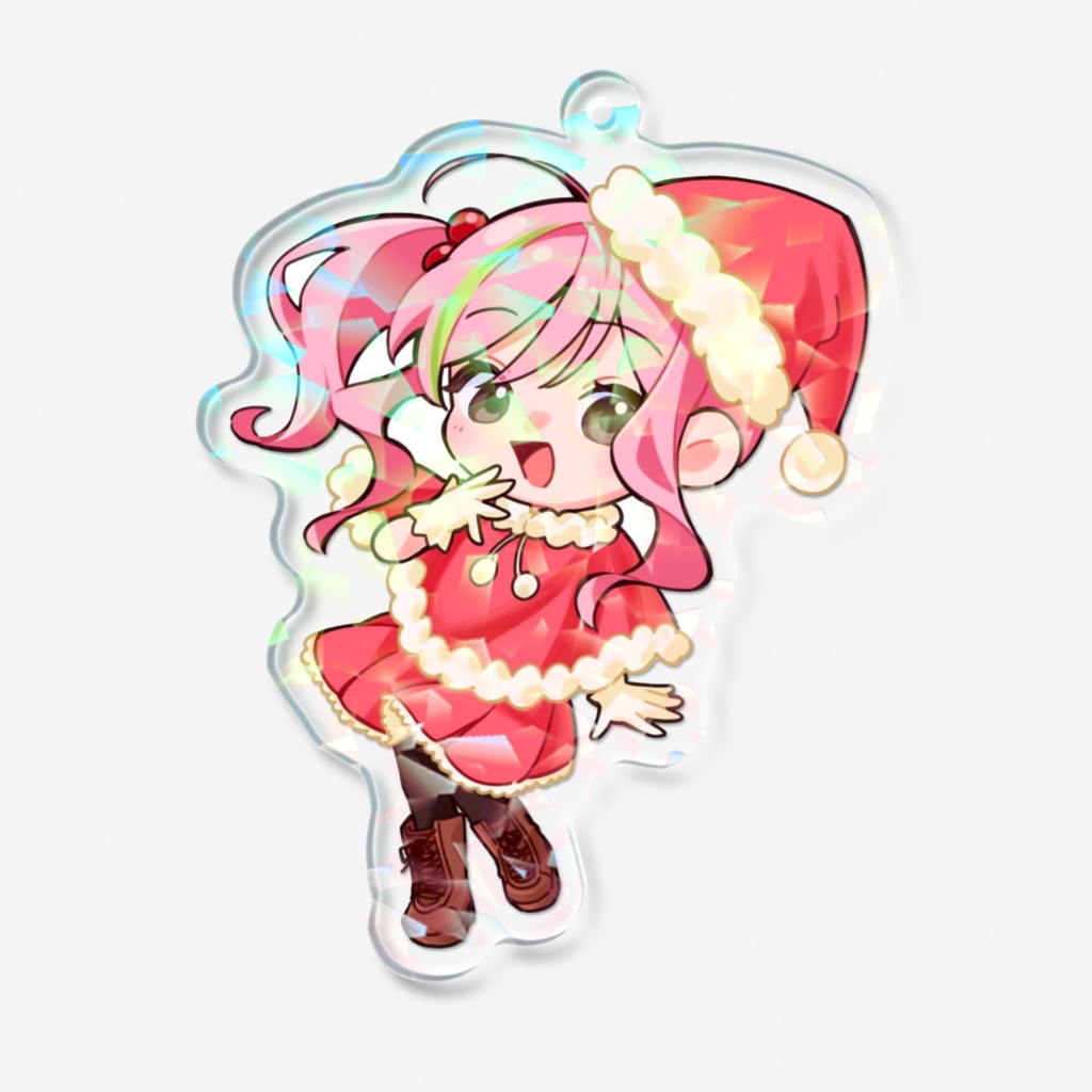 クリスマスモか ホログラムアクリルキーホルダー