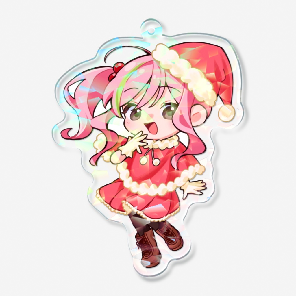 クリスマスモか ホログラムアクリルキーホルダー
