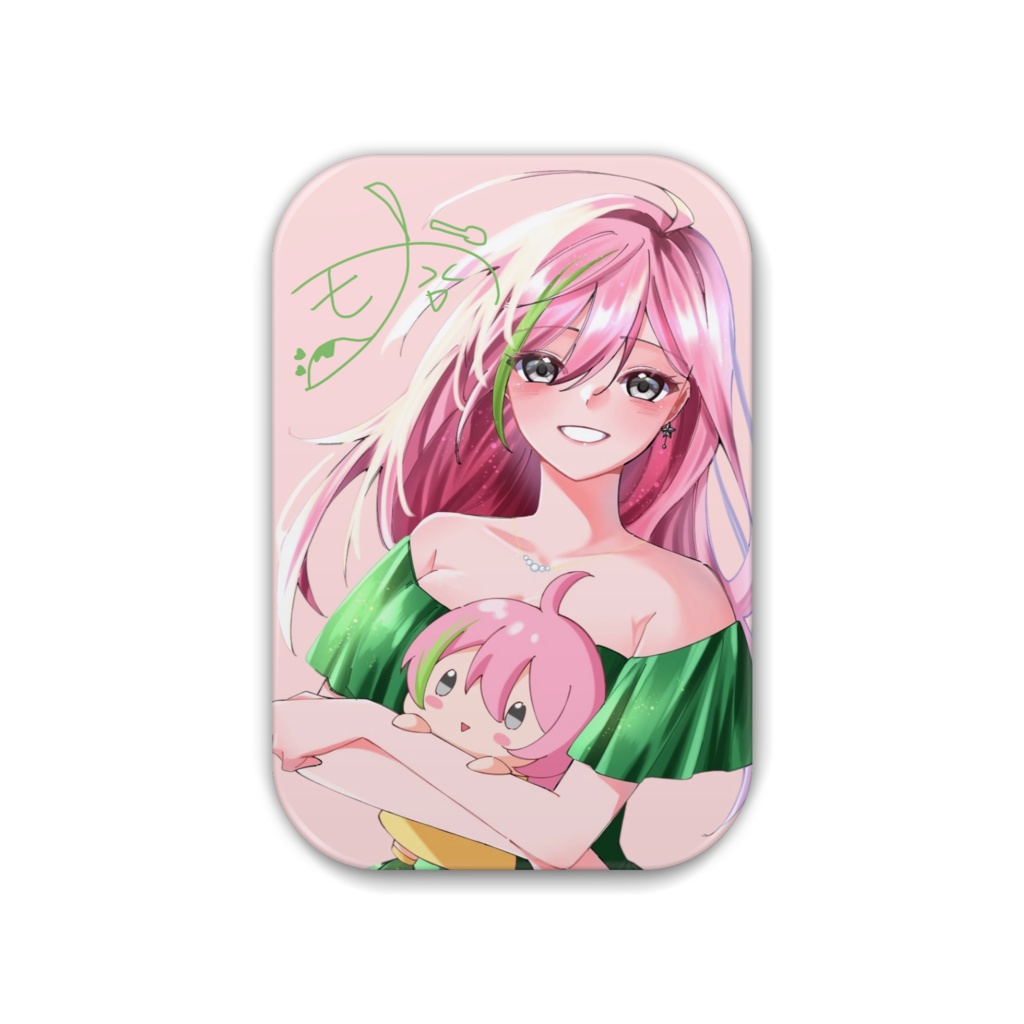 2025 1/9 誕生日イラスト モかサイン入り 角丸缶バッジ