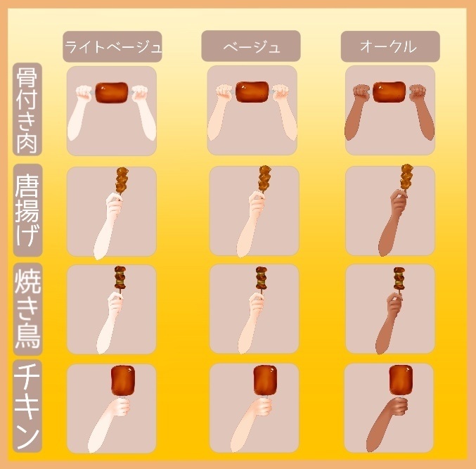 【商用利用OK!】肉を持つ手セット