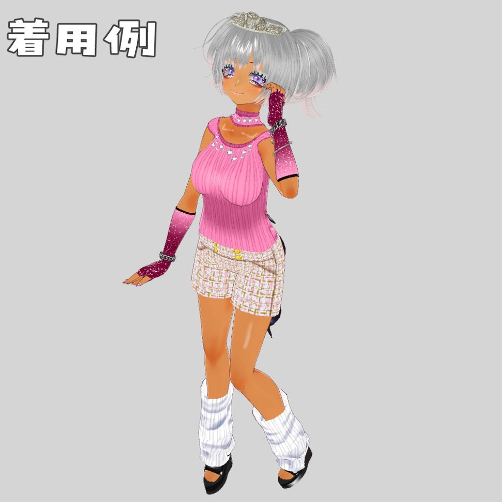 【VRoid】Y2Kサマーニットコーデ