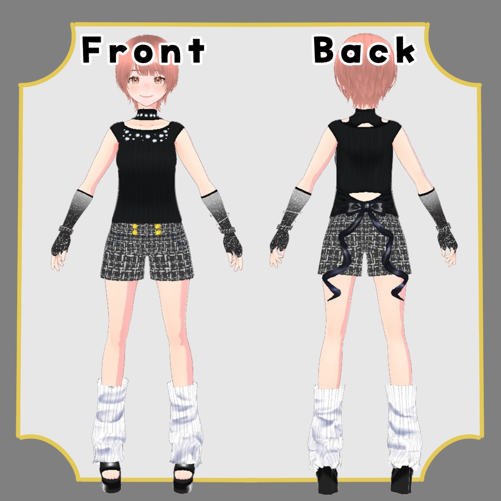 【VRoid】Y2Kサマーニットコーデ