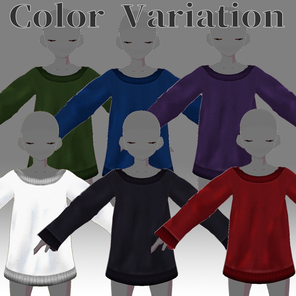 【release sale!1200JPY→900JPY】oversized knit outfit【VRoid】