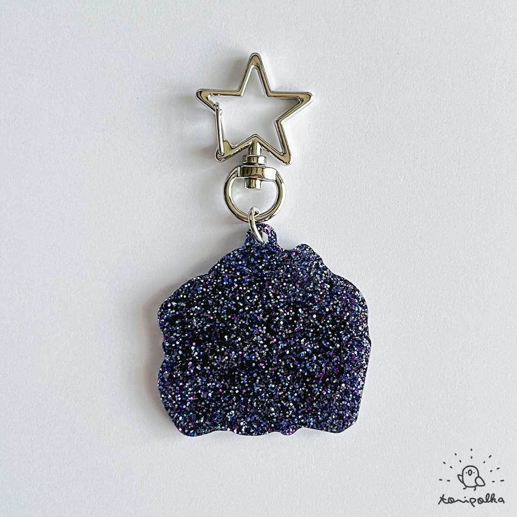 キラキラ宝石インコキーホルダー