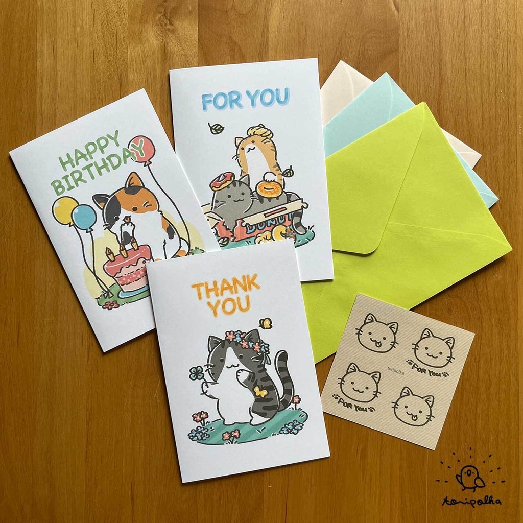 グリーティングカード にゃんこ 9種