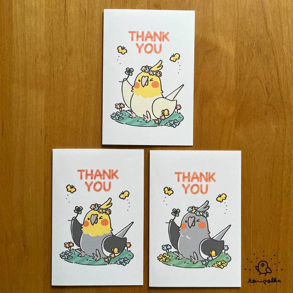 グリーティングカード セキセイ オカメ 文鳥 8種