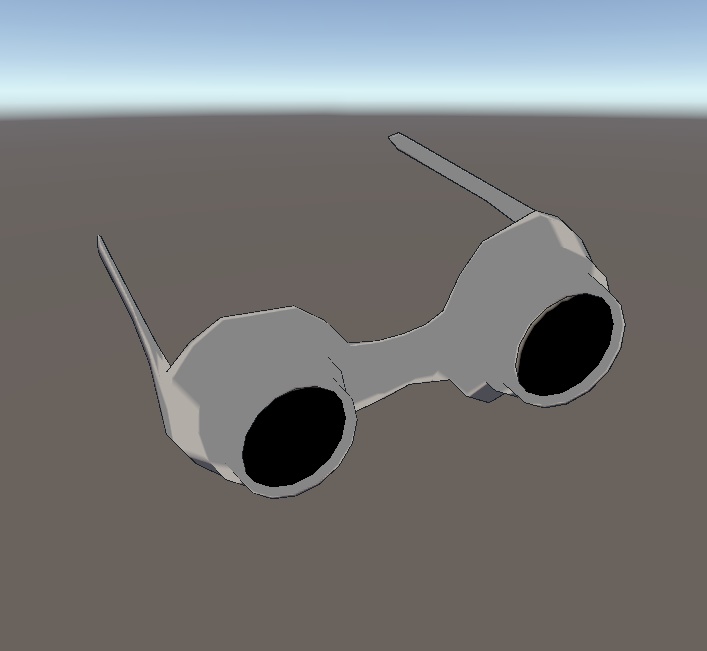 レンズが伸びる怪しいゴーグル眼鏡の3Dモデル
