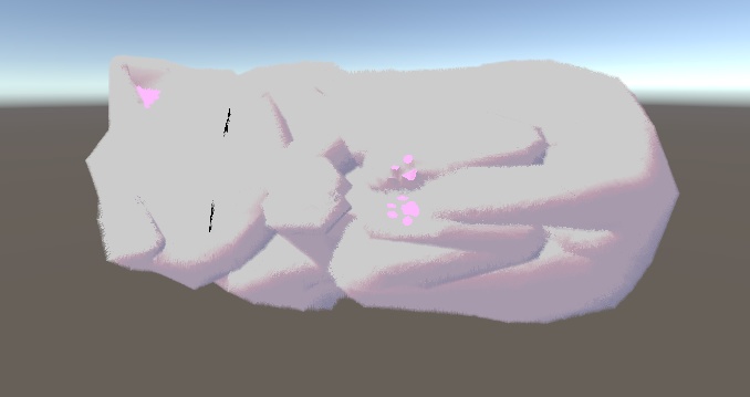 寝てるねこ3Dモデル