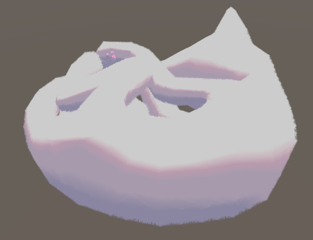 寝てるねこ3Dモデル