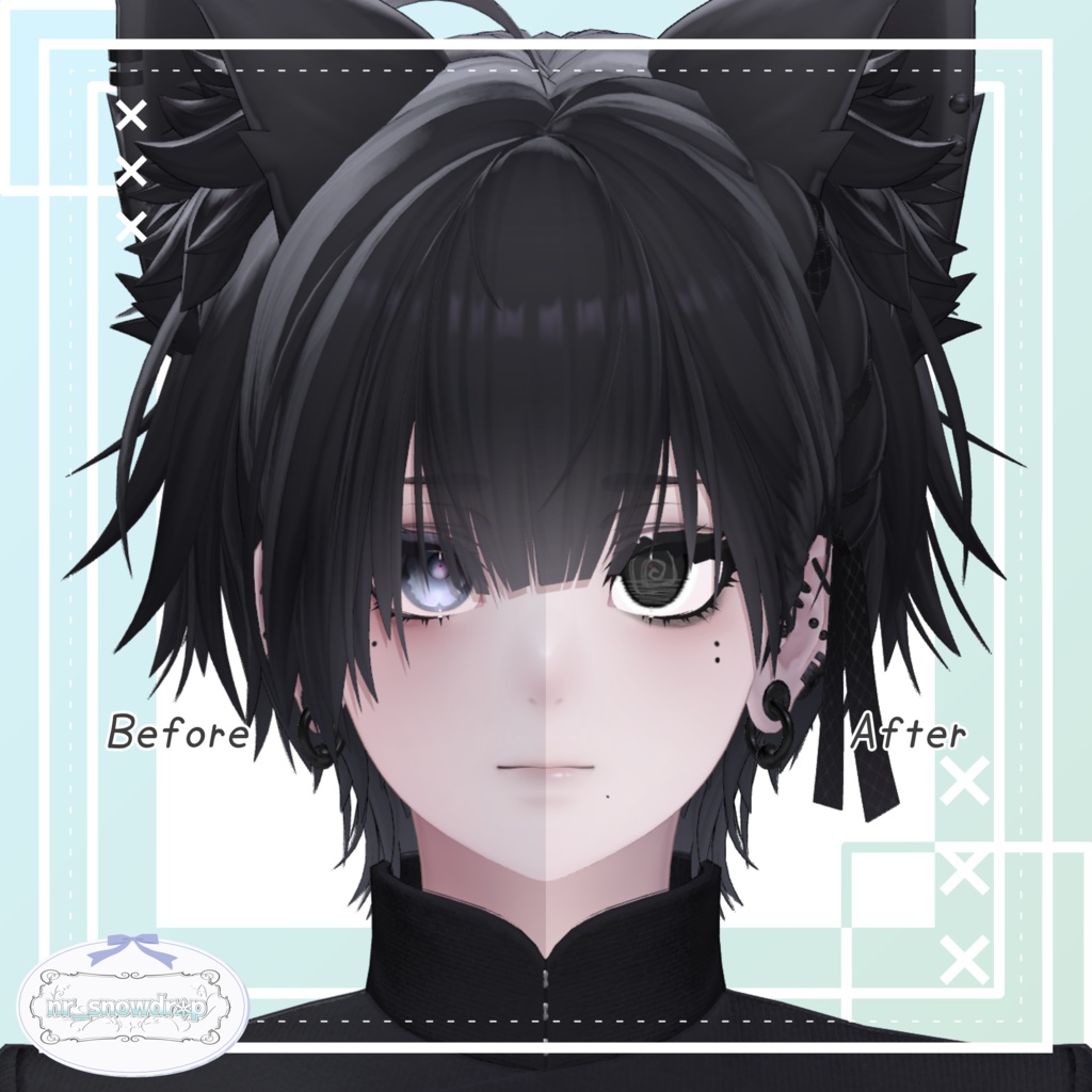 【Nakiya(泣夜)専用テクスチャ】病みぐる目 -Make&Eye Texture-