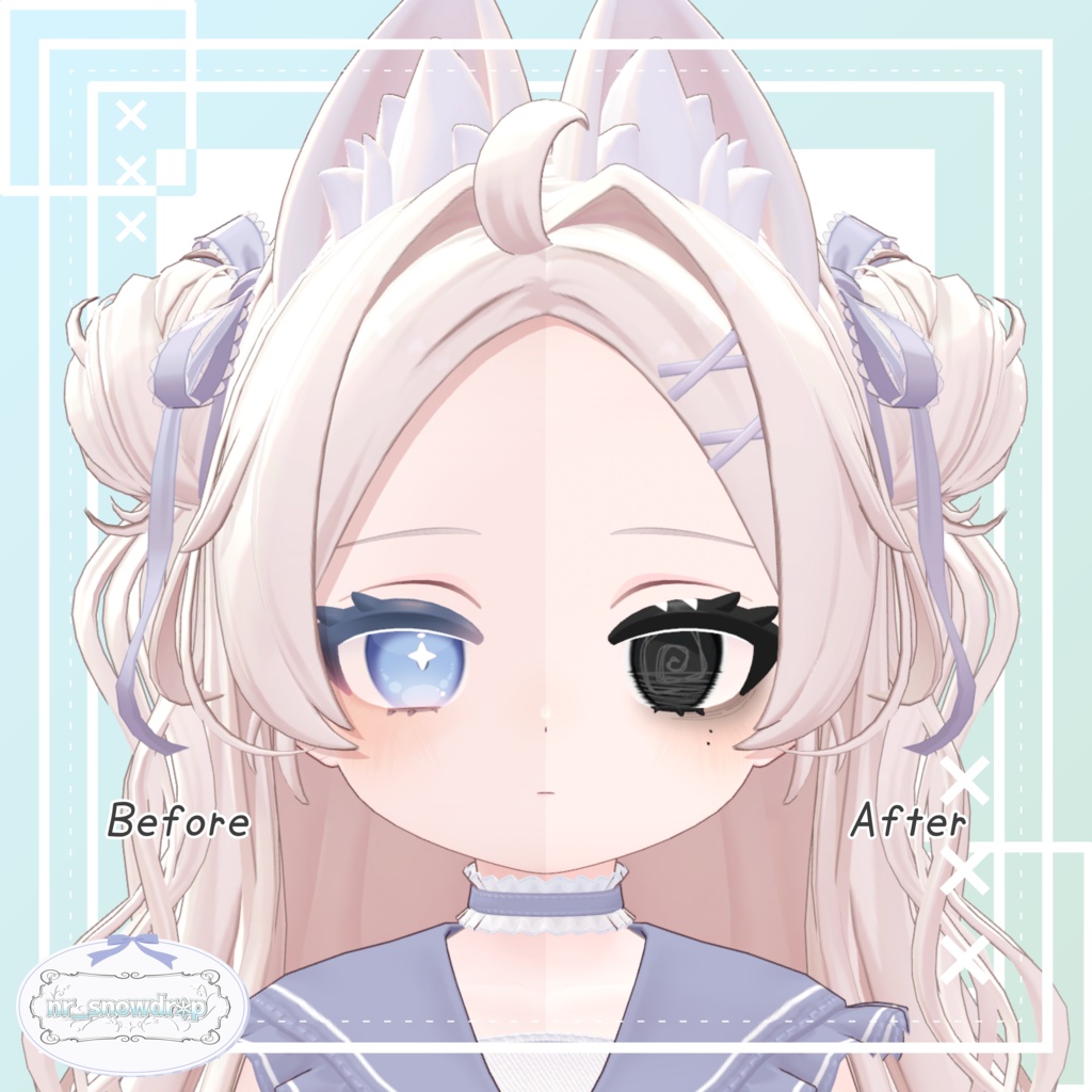【Powari(ぽわり)専用テクスチャ】病みぐる目 -Make&Eye Texture-