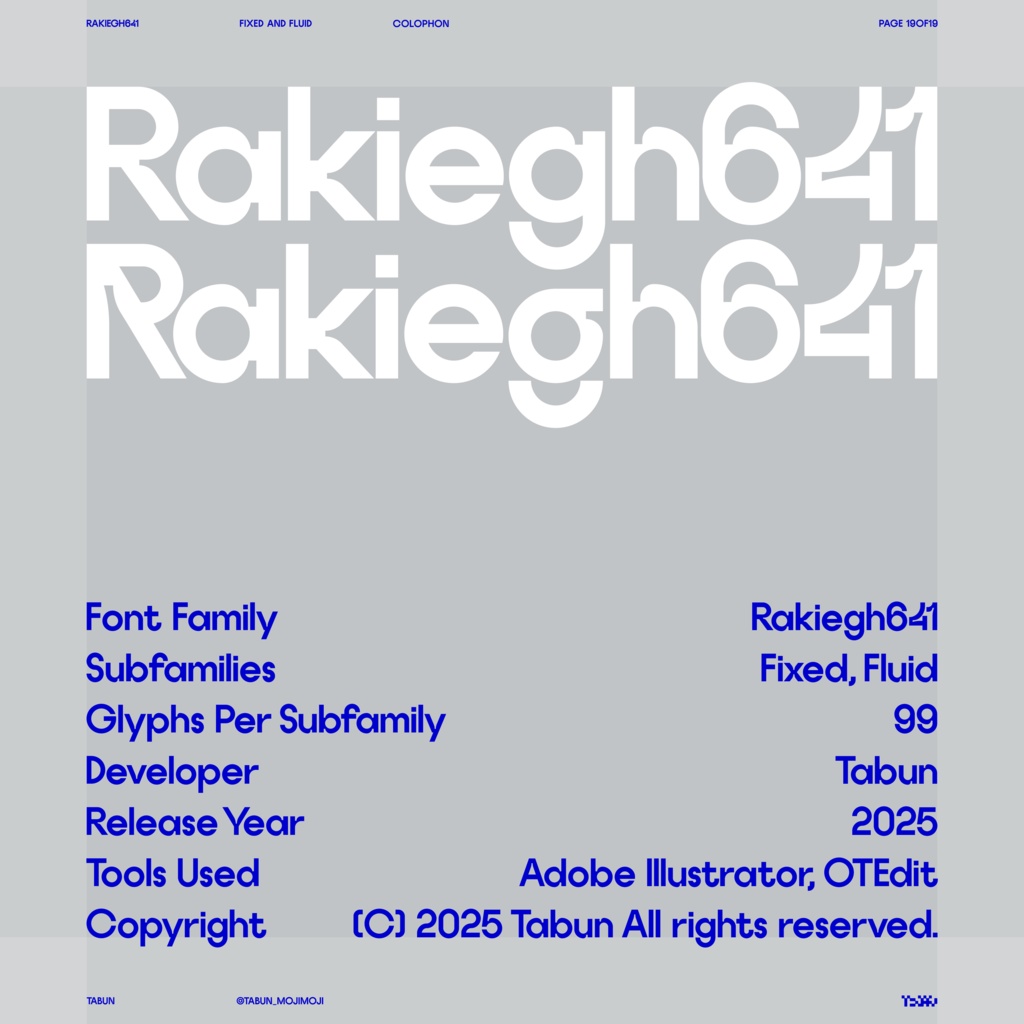 欧文フォントファミリー「Rakiegh641」 | Rakiegh641 Font Family