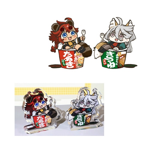 アクリルブロックたぬきつねセット