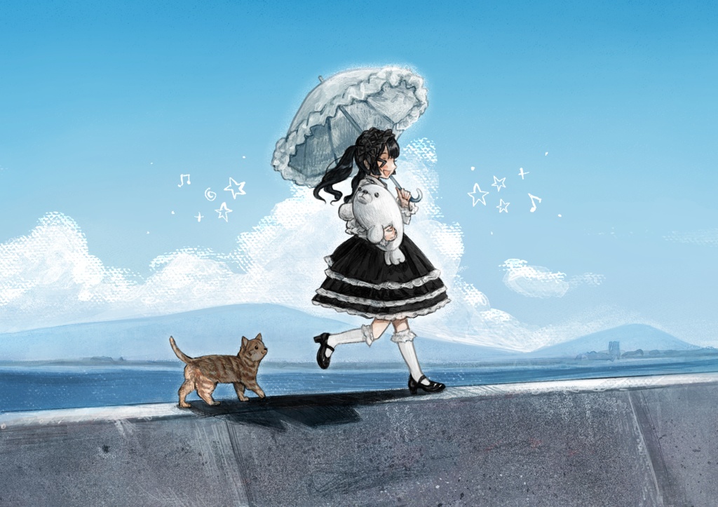 猫とお散歩ロリィタ