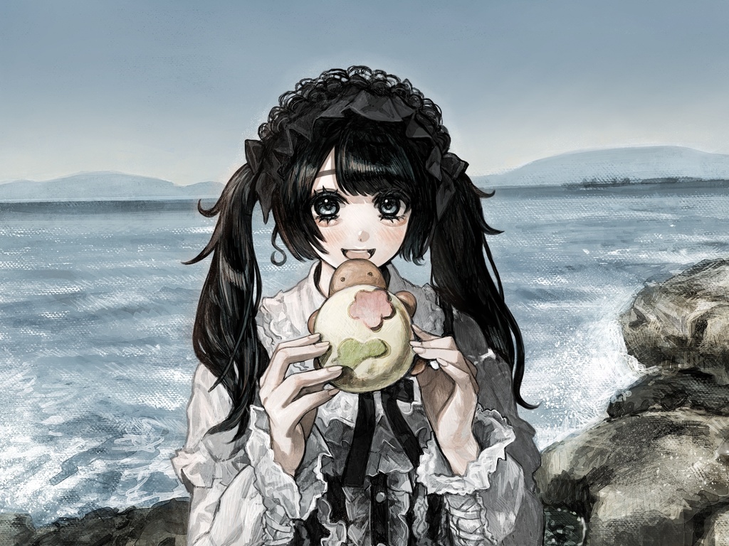 カメロンパンを食べるロリィタ