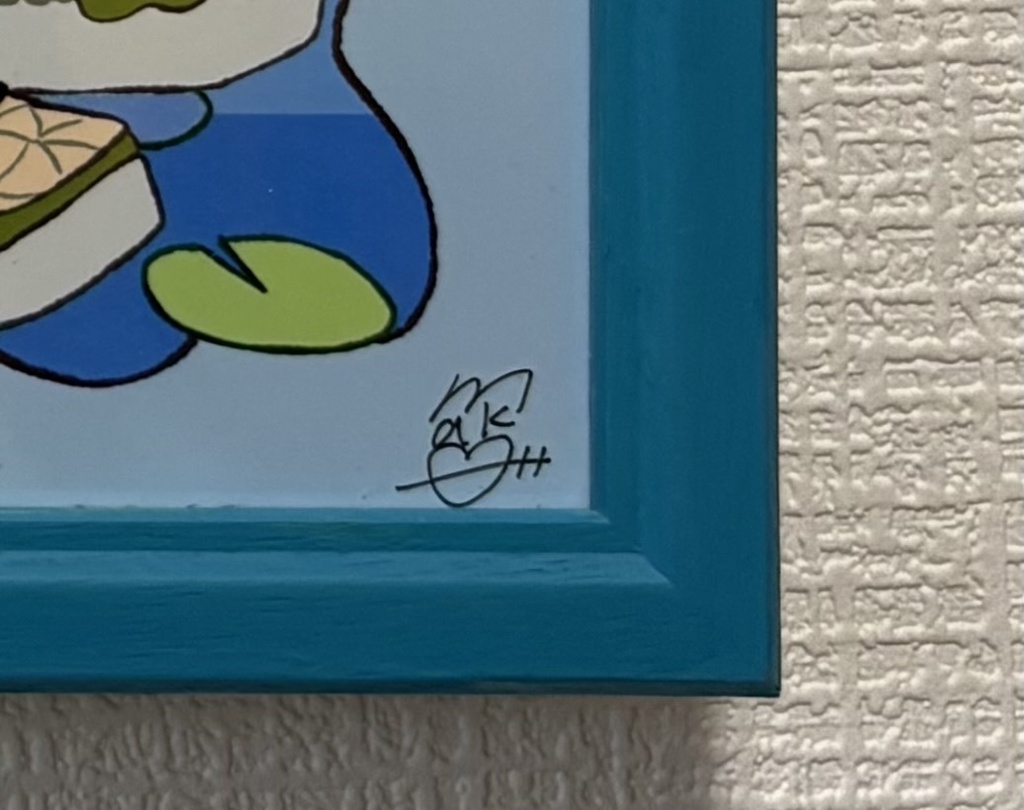 オリジナルイラスト 額装アート「Biker&Fish」