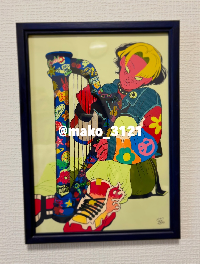 オリジナルイラスト 額装アート「Harp」